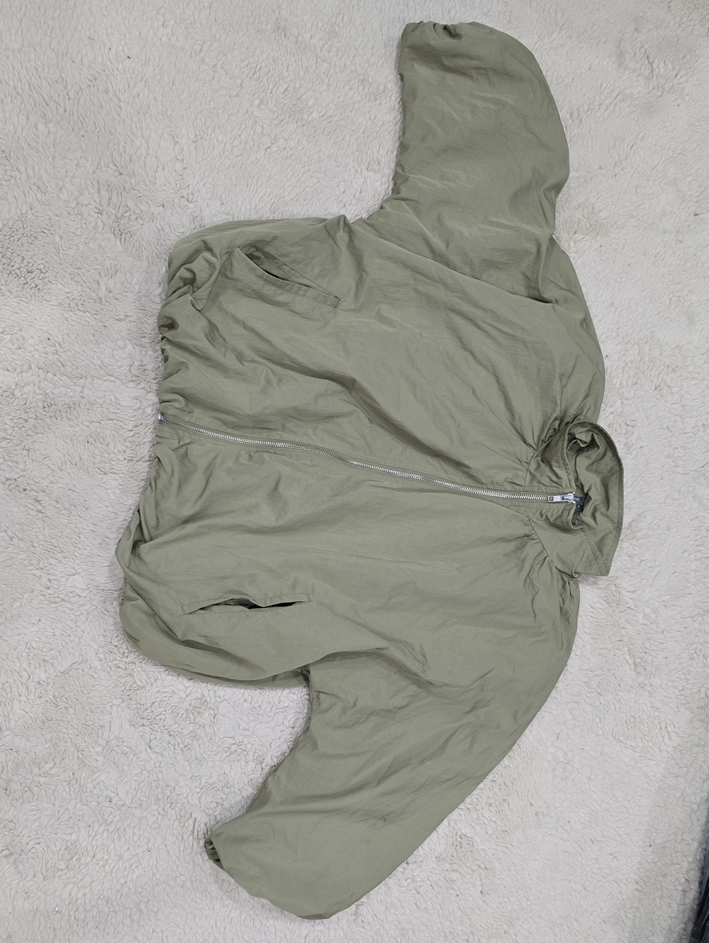 Anthropologie Sage Green Zip Windbreaker
